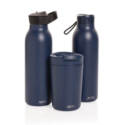 azul marino Botella de agua Avira Ara RCS con tapa acero 500ML
