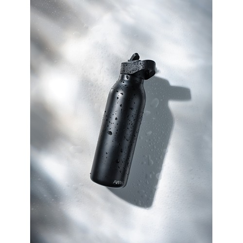 black Botella de agua Avira Ara RCS con tapa acero 500 ml