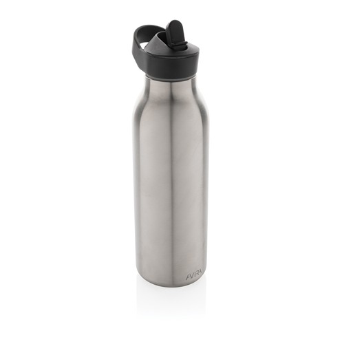 plateado Botella de agua Avira Ara RCS con tapa acero 500 ml