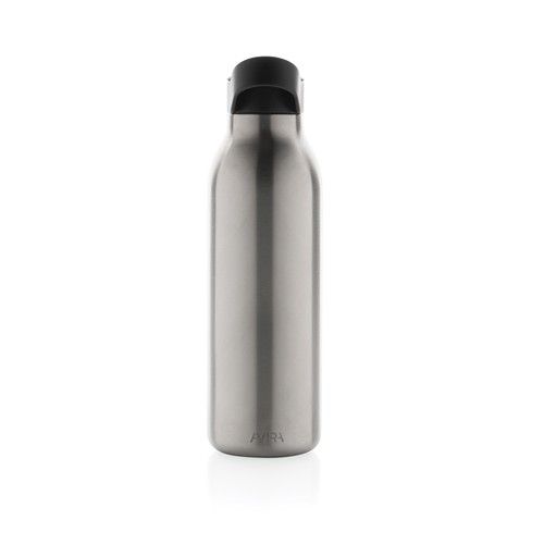 plateado Botella de agua Avira Ara RCS con tapa acero 500 ml