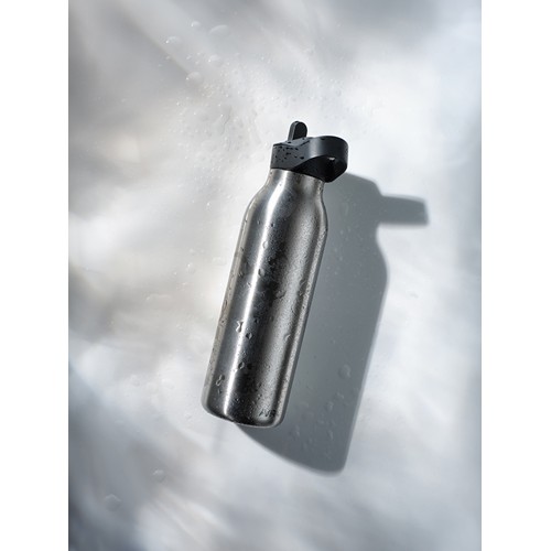 plateado Botella de agua Avira Ara RCS con tapa acero 500 ml