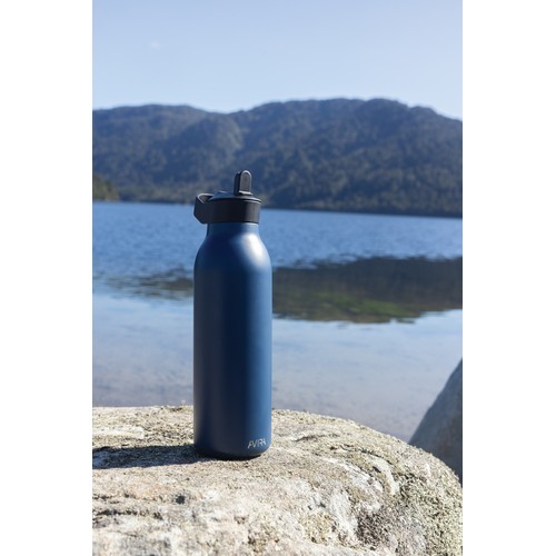 azul marino Botella de agua Avira Ara RCS con tapa acero 500ML