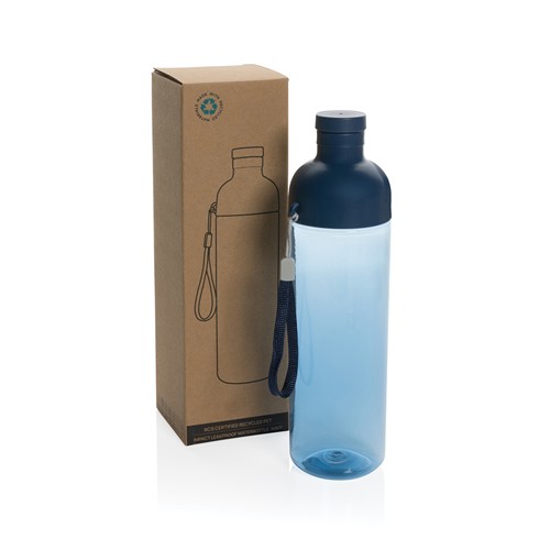 azul marino Botella de agua antigoteo PET reciclado Impact RCS 600 ml