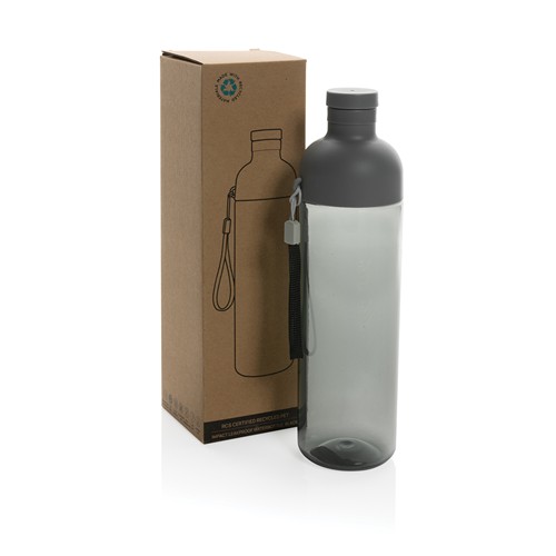black Botella de agua antigoteo PET reciclado Impact RCS 600 ml