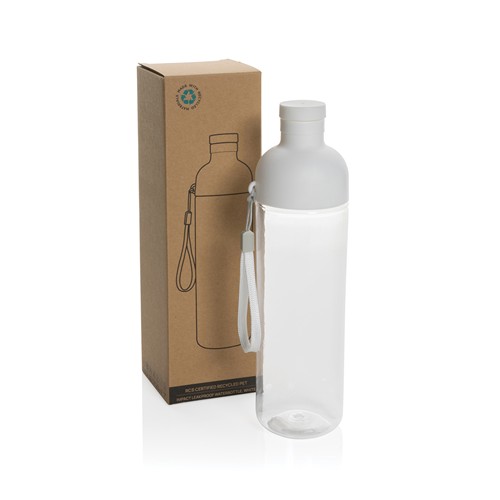 white Botella de agua antigoteo PET reciclado Impact RCS 600 ml
