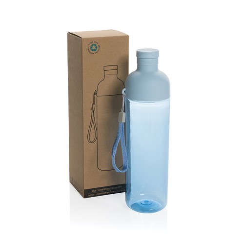 blue Botella de agua antigoteo PET reciclado Impact RCS 600 ml