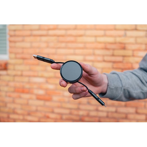 Câble 45W rétractable 6 en 1 en aluminium recyclé Terra RCS - 5