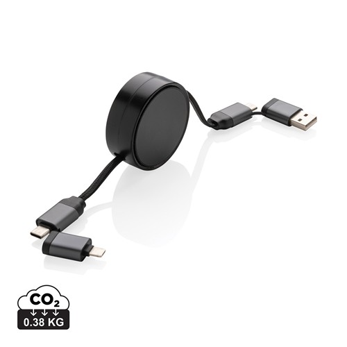 Cable retráctil 60W aluminio reciclado 6 en 1 Terra RCS