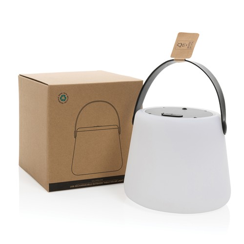 white Luz exterior SolarGlow RCS de plástico reciclado recargable