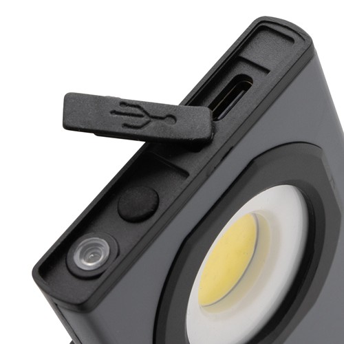 gray Luz de trabajo de bolsillo USB de plástico reciclado Gear X