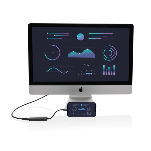 Hub Terra RCS de aluminio reciclado con entrada HDMI