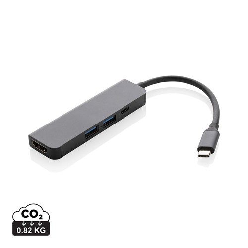 Hub avec entrée HDMI en aluminium recyclé Terra RCS - 1