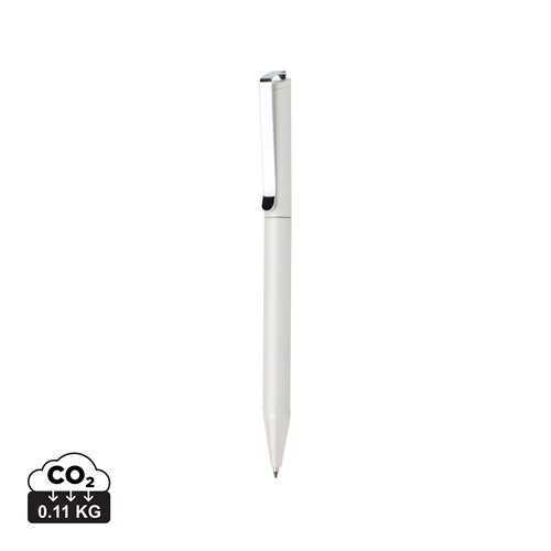 white Bolígrafo Xavi de aluminio reciclado certificado RCS
