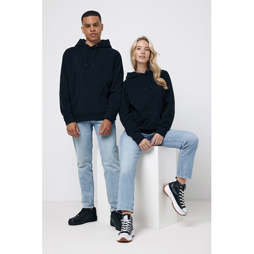 black IQONIQ Trivor Sudadera Capucha Microfibra Poliéster Reciclad