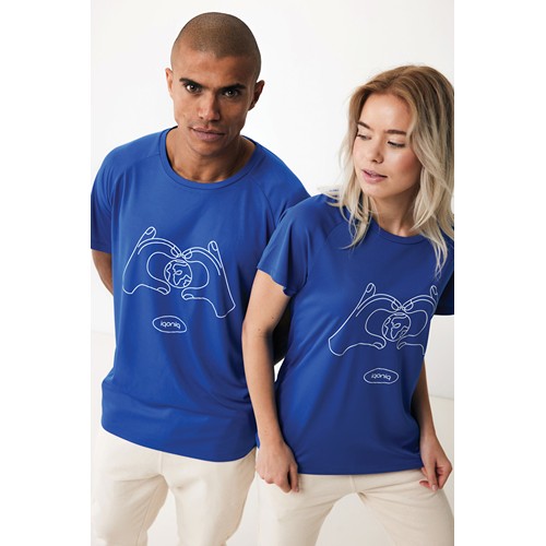 azulón IQONIQ Tikal Camiseta Deportiva Poliéster Reciclado