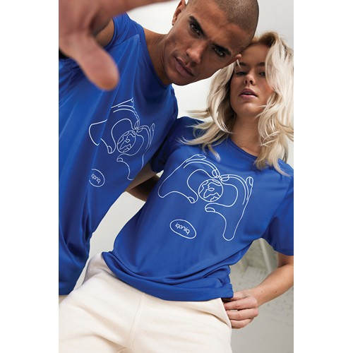 azulón IQONIQ Tikal Camiseta Deportiva Poliéster Reciclado