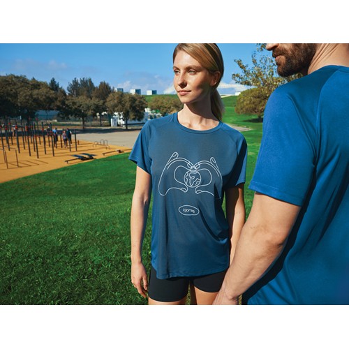 azulón IQONIQ Tikal Camiseta Deportiva Poliéster Reciclado
