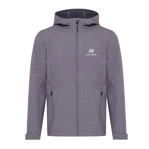 gris oscuro chiné IQONIQ Makalu Chaqueta ShoftShell Hombre Poliéster Reciclado