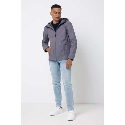gris oscuro chiné IQONIQ Makalu Chaqueta ShoftShell Hombre Poliéster Reciclado