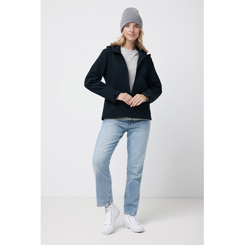 black IQONIQ Makalu Chaqueta ShoftShell Mujer Poliéster Reciclado