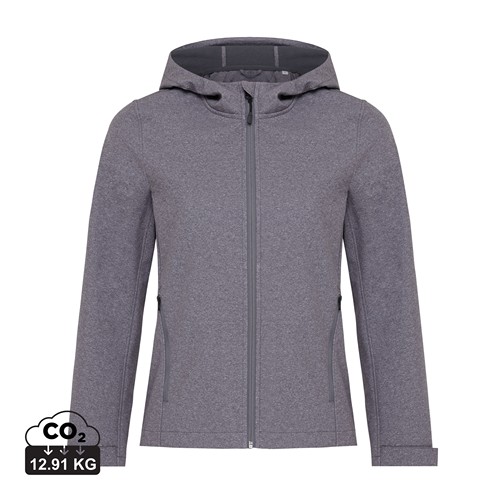 gris oscuro chiné IQONIQ Makalu Chaqueta ShoftShell Mujer Poliéster Reciclado
