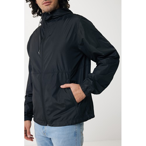 black IQONIQ Logan Chaqueta Corta Vientos Poliéster Reciclado