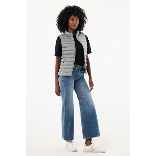 plata clara IQONIQ Meru Chaleco Mujer Poliester Reciclado