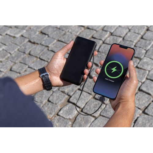 Powerbank RCS plástico reciclado 10.000 mAh cable integrado