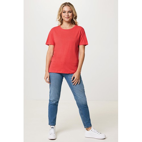 rojo claro IQONIQ Yala Camiseta Mujer Light Weight Algodón Reciclado