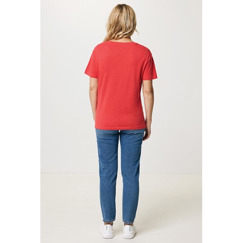 rojo claro IQONIQ Yala Camiseta Mujer Light Weight Algodón Reciclado