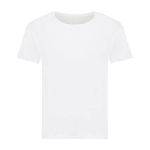 white IQONIQ Yala Camiseta Mujer Light Weight Algodón Reciclado