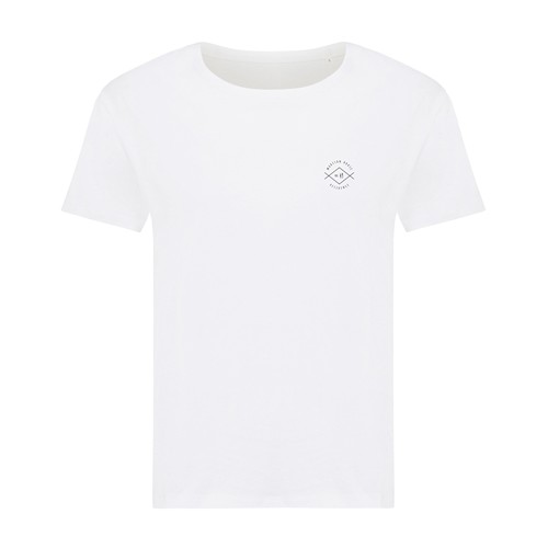 white IQONIQ Yala Camiseta Mujer Light Weight Algodón Reciclado