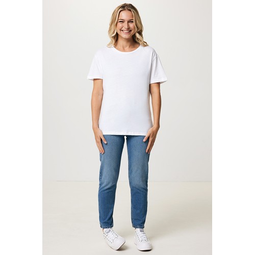 white IQONIQ Yala Camiseta Mujer Light Weight Algodón Reciclado
