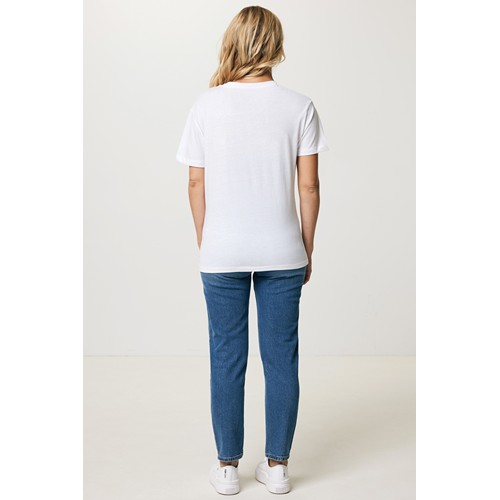 white IQONIQ Yala Camiseta Mujer Light Weight Algodón Reciclado