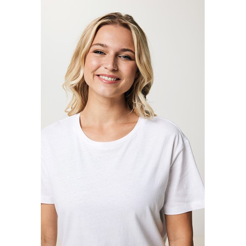 white IQONIQ Yala Camiseta Mujer Light Weight Algodón Reciclado