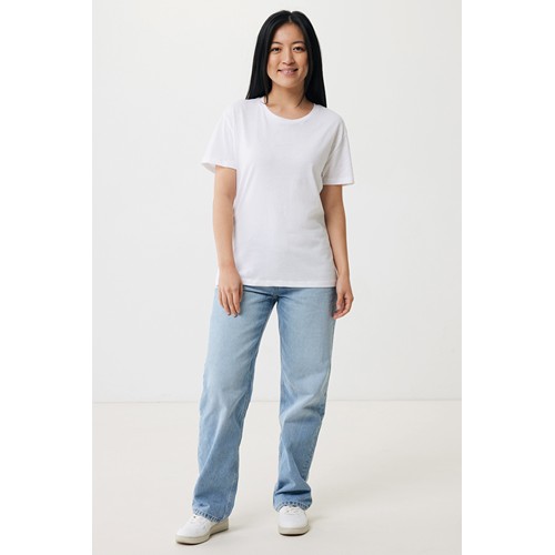white IQONIQ Yala Camiseta Mujer Light Weight Algodón Reciclado
