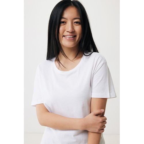 white IQONIQ Yala Camiseta Mujer Light Weight Algodón Reciclado