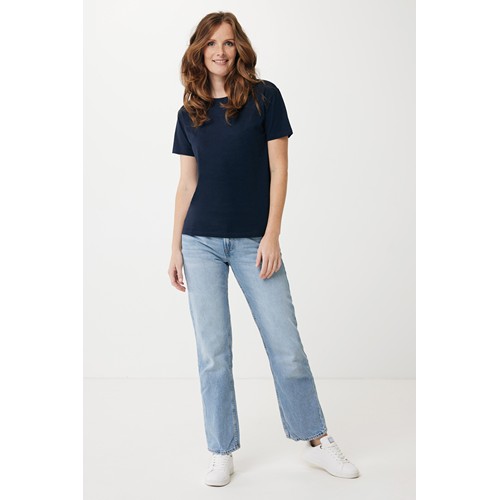 azul marino IQONIQ Yala Camiseta Mujer Light Weight Algodón Reciclado