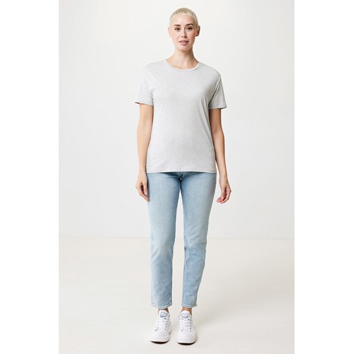 moteado gris claro IQONIQ Yala Camiseta Mujer Light Weight Algodón Reciclado