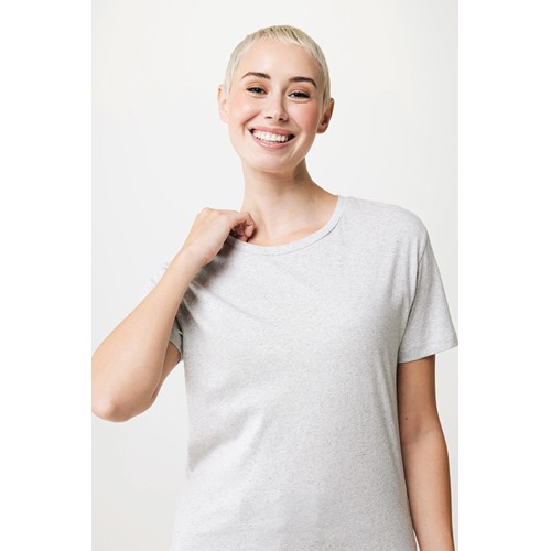 moteado gris claro IQONIQ Yala Camiseta Mujer Light Weight Algodón Reciclado
