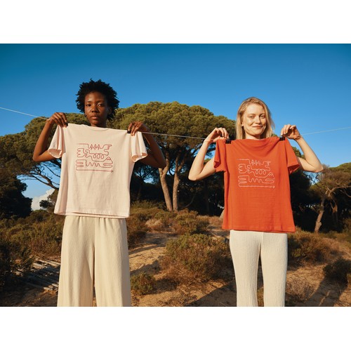 rojo claro Camiseta mujer IQONIQ Yala algodón reciclado