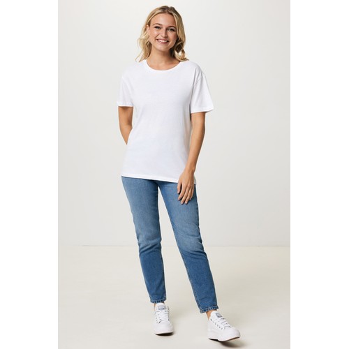 white Camiseta mujer IQONIQ Yala algodón reciclado