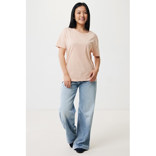 melocotón IQONIQ Yala Camiseta Mujer Light Weight Algodón Reciclado