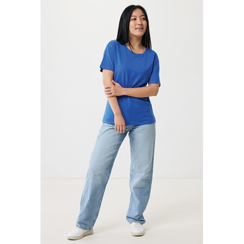 azulón IQONIQ Yala Camiseta Mujer Light Weight Algodón Reciclado