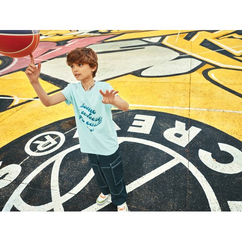 verde menta Camiseta infantil IQONIQ Koli de algodón reciclado