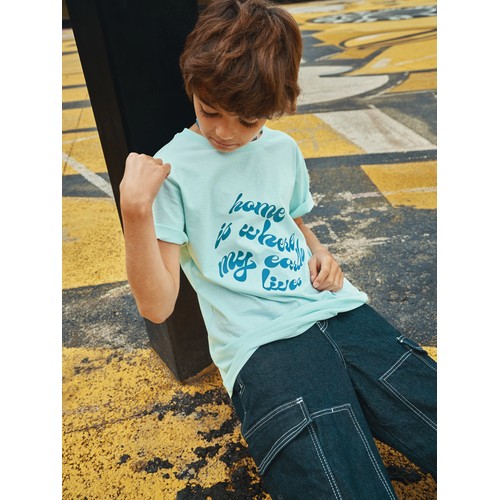 verde menta Camiseta infantil IQONIQ Koli de algodón reciclado