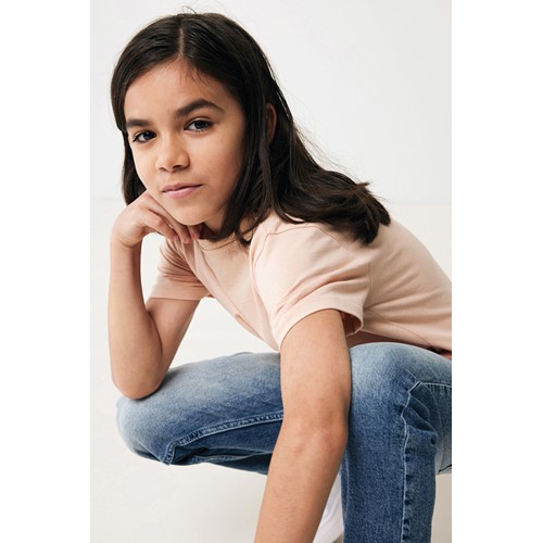 melocotón IQONIQ Koli Camiseta Infantil Light Weight Algodón Reciclado