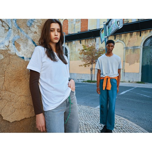 gris chiné IQONIQ Kakadu Camiseta Relax Fit Algodón Reciclado