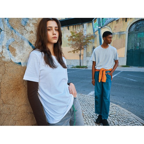 gris chiné IQONIQ Kakadu Camiseta Relax Fit Algodón Reciclado