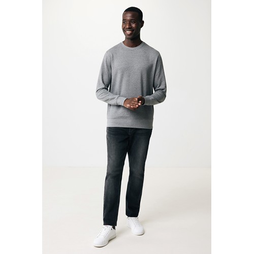 antracita claro moteado IQONIQ Etosha Sudadera Cuello Redondo Light Weight Algodón R